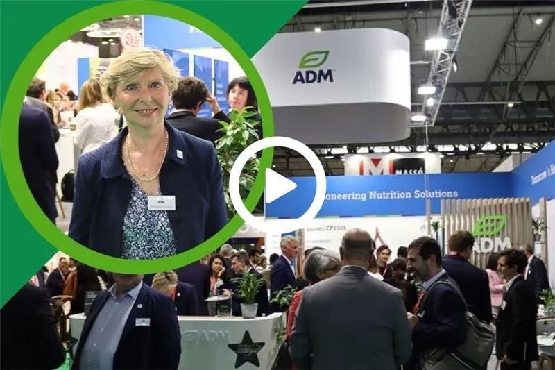 Marie-Bénédicte Charpentier, ADM’s marketing director for EMEA, at the company's stand at Vitafoods Europe.